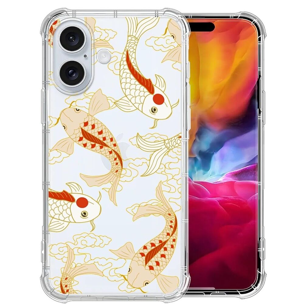 Iphone 16 Plus Case Clear,TMK Japanese Koi Fish, 20N-177PH017